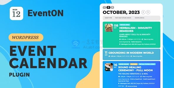【亲测】EventON 4.5.9完美汉化中文版合集|虚拟活动事件精美日历WordPress插件